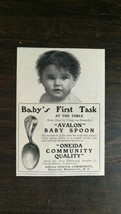 Vintage 1909 Avalon Baby Spoon Oneida Community Quality Original Ad 721 - £5.29 GBP