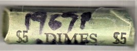 Roosvelt Dimes  U S Coins- 1 role of 1967P UNC Dimes - $9.95