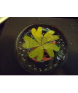 Vintage Flower and Bubble Glass Paperweight - £27.73 GBP