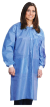 2 Pockets SMS 45 GSM, Knit Cuffs &amp; Collar Disposable Isolation Gown M/L 10 Pcs - £31.96 GBP