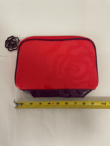 Lancome Cosmetic Makeup Bag - Coral Orange with Purple Accent - e199 - $5.54