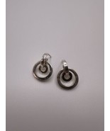 Vintage Sterling Silver 3d Earrings 2.1cm Circle Geometric - £15.57 GBP