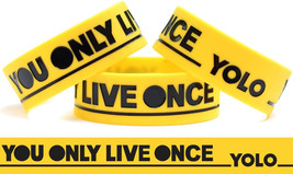 Y.O.L.O. Wristband Yellow You Only Live Once Bracelet The Strokes Inspir... - $13.52 CAD