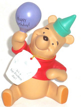 Disney Winnie Pooh Figurine Birthday It&#39;s a hip Poohray Day Hat Balloon - £55.91 GBP