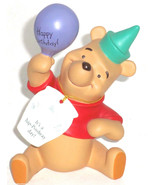 Disney Winnie Pooh Figurine Birthday It&#39;s a hip Poohray Day Hat Balloon - £55.75 GBP
