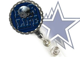 Dallas Cowboys for Life work Retractable Reel ID Badge Holder cna Lpn Rn nurse - £3.91 GBP