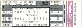 Hall &amp; Oates Pat Benatar Concert Ticket Stub August 13 1991 Chicago Illinois - £19.73 GBP