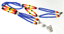 New 18&quot; Native American Seminole PURPLE Beaded Lanyard Handmade by C Joh... - $69.29