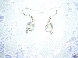 New Clear Wire Wrapped Round Glass Bead Dangle Earrings Beads Jewelry - £3.96 GBP
