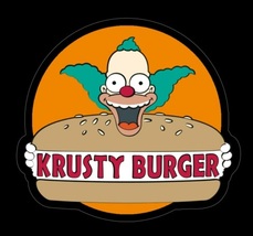 SIMPSONS KRUSTY BURGER Krusty The Clown Die cut Sticker  - $5.00