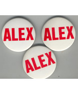 ALEX 3 PIECE BUTTON COLLECTION 1980&#39;S ALEXANDER ALEXEY ALEKSEI ALEXIS PR... - $280.35 MXN