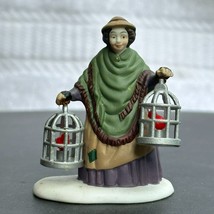 Dept 56 The Bird Seller, Woman Holding Cages Loose Figurine, Dickens Village - £9.34 GBP