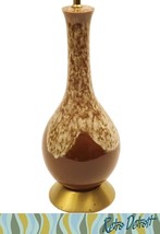 Vintage Mid Century Modern Ceramic Onion Bulb Shaped Table Lamp Drip Glaze - £38.77 GBP