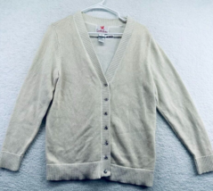 Quacker Factory Womens Cardigan Sweater Size M Gold Thread Rhinestone Bu... - £19.48 GBP