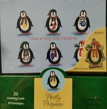 Expressions greeting cards Penguins Holiday box set with ordarment  NIB - $9.90