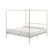 King size Modern Metal Canopy Bed Frame with Headboard and Footboard in ... - $8,524.08 MXN