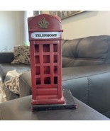Bookend British Telephone Booth Style Red/Maroon Lightweight Metal London - $262.43 MXN