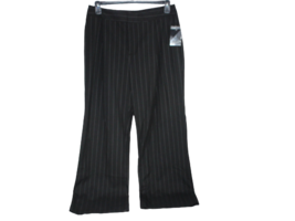 Project Runway Womens Dress Pant Wide Leg Black White Pinstripe Size 12 - £12.48 GBP