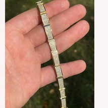 Moissanite Homme Hip Hop 8mm Personnalisé Bracelet 14K Jaune Plaqué Or Noël - $294.97 CAD