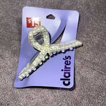 Claire’s Pearl Loop Hair Claw Clip Elegant Faux Pearl Design Cream White... - $9.90