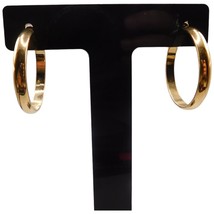 Vintage NAPIER Earrings Hoops Gold Tone 1.5&quot; L Butterfly Closing Open Work - £9.23 GBP