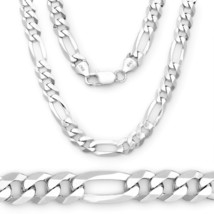 5.5MM Solid 925 Sterling Silver Figaro Link Italian Italy Men&#39;s Chain Necklace - £47.48 GBP