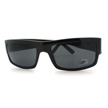Mens Rectangular Sunglasses Classic Casual Biker Fashion Eyewear BLACK - £6.96 GBP
