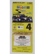 2011 American Le Mans Mobil1 12 Hours of Sebring Ticket Peugot 908 IMSA - £1.70 GBP