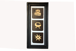 Vintage Hand carved African Ghana Adinkra Symbols Decorative Wall Frame  - £44.23 GBP