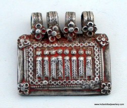 Ethnic Tribal Old Silver Hindu Goodess Amulet Pendant - £94.43 GBP
