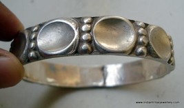 vintage antique handmade tribal old silver cuff bracelet bangle - $266.31
