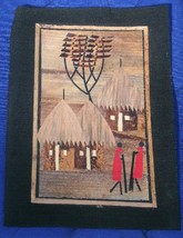 Village scene Marquetry African Folk Art #5 - £3.98 GBP