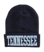 Tennessee Adult Size Winter Knit Cuffed Beanie Hat (Navy/Light Blue) - £13.54 GBP