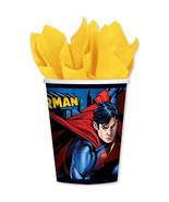 DC Superman Man Comic Book Paper Cups Birthday Party Drinkware 9oz 8ct - €5,10 EUR