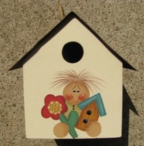  2104G Girl flower Tin Roof Birdhouse Wood with Tin Roof  - $4.95
