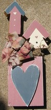  9182bh2m- Birdhouse Mauve Wood  with floral bow and moss  - $9.95