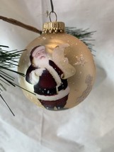 Vintage Christmas by Krebs Chablis Chiffon Santa List Glass Ornaments Set of 4 - £11.85 GBP