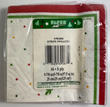 Vintage 16 Paper Art Sexy Reindeer Stripe Sweater 3 Ply Christmas Paper Napkins - £8.56 GBP