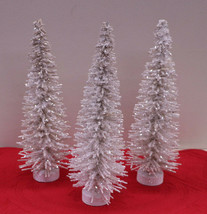 3  &quot; Match Stick &quot;  Bottle Brush Like Christmas Trees With Flocking &amp; Glitter - £28.12 GBP