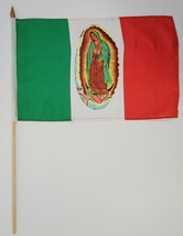 M) Our Lady of Guadalupe Virgin Mary Mexican Flag 17.5&quot; x 11.5&quot; - £7.73 GBP