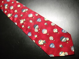 Americana for Dillards Neck Tie Early Ballooning Circa 1890 Balloons Stars Red - £9.40 GBP