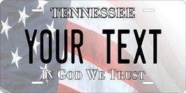 Tennessee USA Flag Personalized Custom Novelty Tag Vehicle Car Auto Motorcycl... - £13.38 GBP