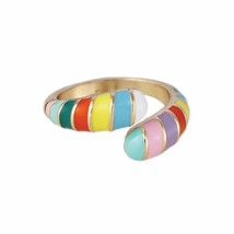 Rainbow Wrap Enamel Stripe Ring - £11.87 GBP