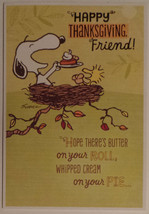 Charlie Brown and Friends Peanuts Thanksgiving Card &quot;Happy Thanksgiving Fiend!&quot; - £2.39 GBP