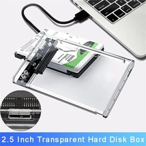 2.5 SSD hard drive adapter, external transparent case, SATA - £9.40 GBP