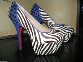Betsey Johnson Grace zebra heel stiletto platform pin-up rockabilly 6.5 uk4 VLV - £92.15 GBP