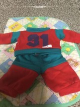 Vintage Cabbage Patch Kid Boys Red &amp; Teal #31 Sports Outfit Taiwan - $75.00