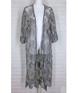 PAPARAZZI Open Front Crochet Duster Layering Jacket Antique Silver NWT S... - £76.90 GBP