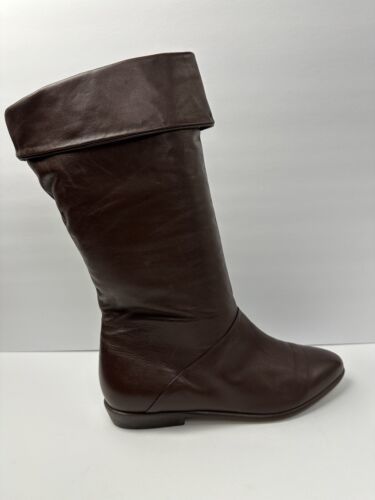 Primary image for Vintage 80s Ipanema Slouch Pixie Boots Riding Boots Brown Leather Brazil Sz 7.5