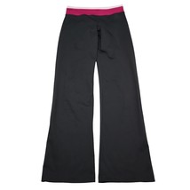 Adidas Pants Womens 38 Black Mid Rise Flat Front Wide Leg Activewear Pul... - $25.62